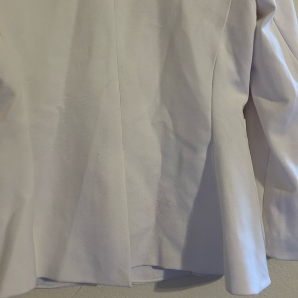 Theory Cotton Blend Blazer Lined Women’s Sz 8 White Button Up Collar Business - Picture 7 of 11